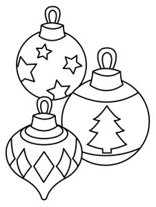 Three Christmas Baubles: One with Stars, One with a Christmas Tree and One with Diamond Shapes 🎄✨🔶