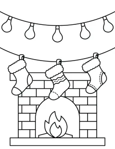 Christmas Fireplace with Lights and Socks 🔥🧦🎅✨🎄