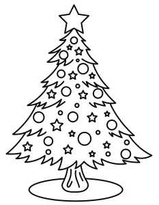 Christmas Tree Decorated with Baubles, Lights and Stars πβ¨π