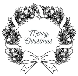 Christmas Wreath Decorated with Bow, Ribbons and Stars 🎄🎀✨🌟