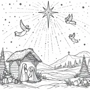 Christmas Landscape Star and Angels 🌟👼