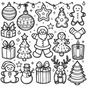 Christmas Objects Santa 🎅🏻 Tree Gift Snowman ⛄ Gingerbread Man 🎁🌲🍪