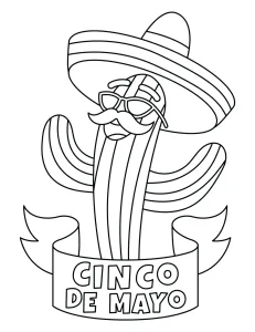 Cinco de Mayo - Funny Cactus Wearing Mexican Hat, Glasses, Moustache 🌵🎩🎉