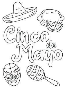 Cinco de Mayo - Mexican Hat, Lime and Maraca 🎉🌵🍋🥳🎶