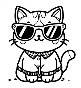 Cool Girl Cat with Glasses and CLothes 🐱🕶️👚