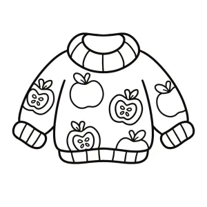 Cozy Sweater with Apples Pattern π