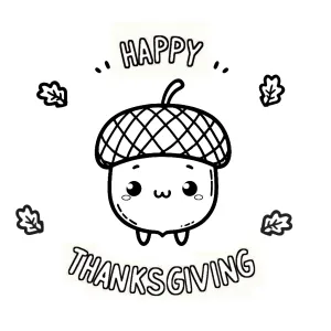 Cute Acorn and Fall Leaves Happy Thanksgiving ๐๐ฐ๐