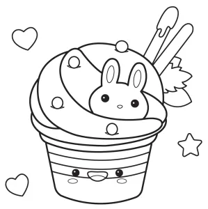 Cute Bunny Cupcake Dessert with Toppings - Kawaii ๐ง๐ฐ๐๐๐