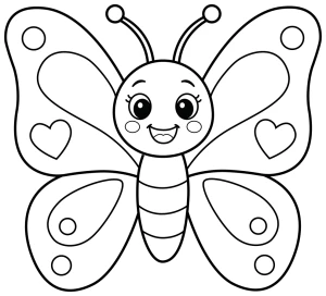 Cute Cartoon Butterfly with Heart Wings π¦β¨π