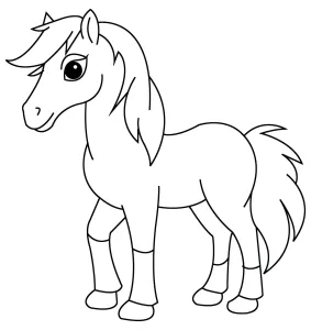 Cute Horse Standing with Mane and Tail 🐴🌿✨