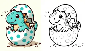 Cute Dino Hatching from a Dotted Egg π¦π₯
