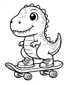 Cute Dinosaur on Skateboard wearing Shoes 🦕🛹👟