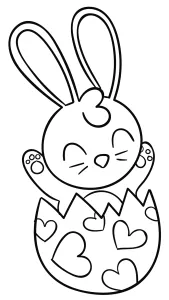 Cute Easter Bunny Popping out of an Easter Egg Decorated with Hearts π°π₯ππΈπ