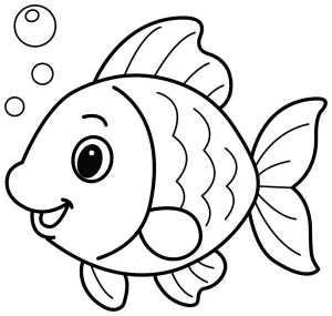 Cute Fish with Bubbles and Smile 🐠😊🐠