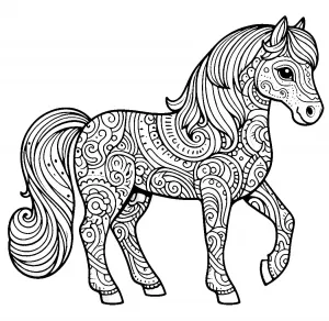 Cute Horse with Artistic Patterns 🐴🎨🌟