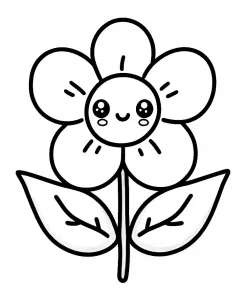 Cute Kawaii Flower with Face 🌸😊🌿