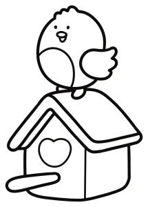 Cute Little Bird on a Heart Birdhouse π¦π β€οΈ