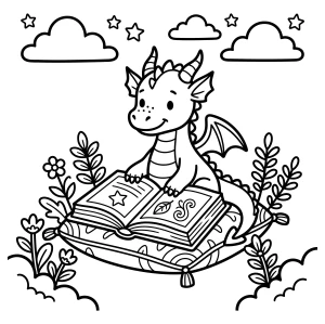 Cute Little Dragon Reading a Magic Book ππβ¨
