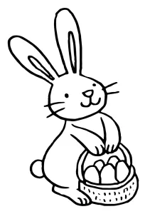 Cute Little Easter Bunny Carrying Basket with Easter Eggs 🐰🌷🥚🎉