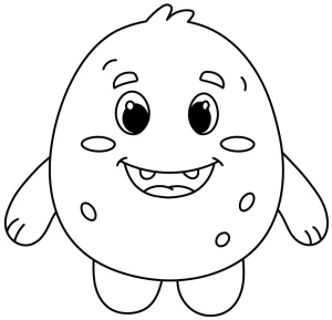 Cute Monster with a Friendly Smile and Big Eyes 👹💖😊