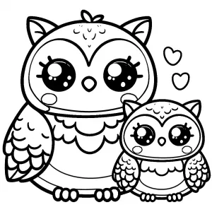 Cute Owl with Baby Owl 🦉❤️🌟