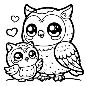 Cute Owl with Baby Owl (Owlet) 🦉
