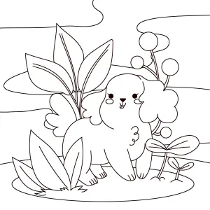 Cute Poodle Pup in the Garden 🐩🌸🌿🐾