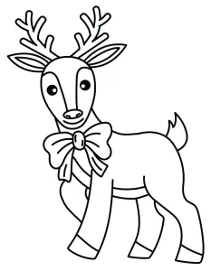 Cute Reindeer with Bow Around Neck Walking 🦌🎁🎄