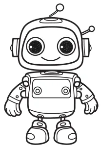 Cute Robot with Big Eyes and Antennae 🤖🔧✨