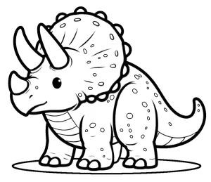 Cute Triceratops Dino Standing Happy 🦖🌿🎉