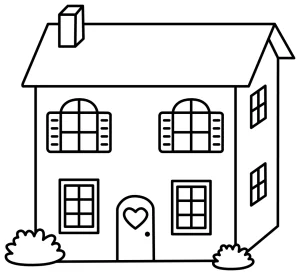 Cute Two-Story House with Heart Door π ππ