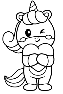 Cute Unicorn Girl Hugging Heart ππ¦πβ¨