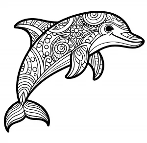 Dolphin Jumping with Beautiful Pattern 🐬🌊🎨