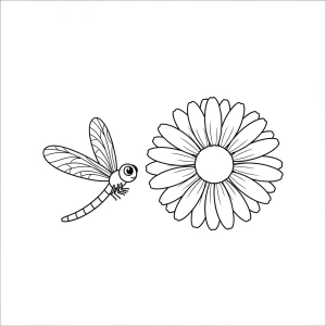 Dragonfly with Daisy in Springtime 🦋🌼🌸