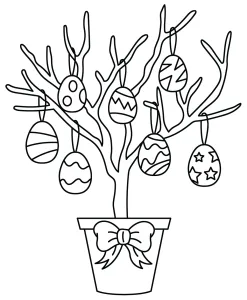 Easter Branch Decoration with Eggs in a Pot Wrapped with a Bow 🌿🥚🎀✨🐣