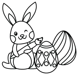 Easter Bunny Holding Pencil Painting Easter Eggs π°βοΈπ¨π₯πΈ