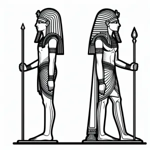 Egyptian Figures Standing with Spear 👥🤺