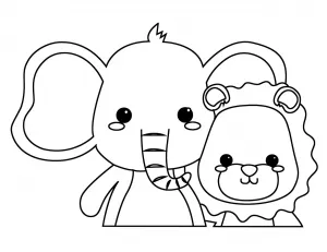 Elephant and Lion Friends 🐘🦁