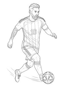 Argentina Soccer Player in World Cup Action inspired by Messiβ½ππ