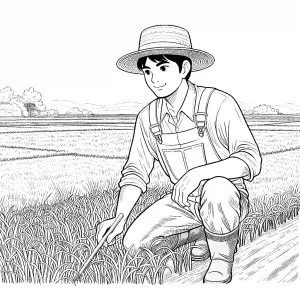Farmer Kneeling on the Field 🌾👨‍🌾