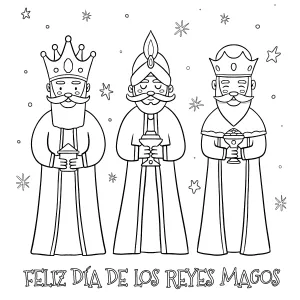 Feliz Dia de los Reyes Magos - Three Wise Man Standing with Their Gifts 👑🎁✨