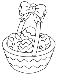 Festive Easter Basket Filled with Decorated Eggs and a Big Bow ππ₯πΈβ¨