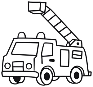 Fire Truck with Extended Ladder and Emergency Lights 🚒🔥🚨