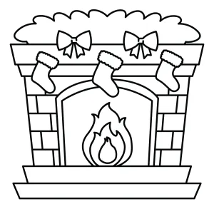 Cozy Fireplace Decorated with Bows and Christmas Stockings ππ₯π§¦π