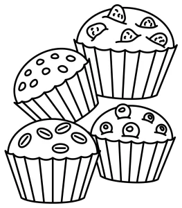 Four Yummy Cupcakes with Tasty Toppings 🎂🧁🍓