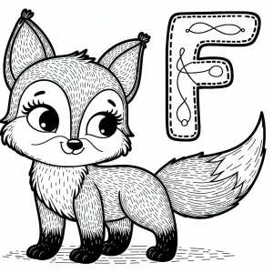 Cute Fox with letter F 🦊📚✨