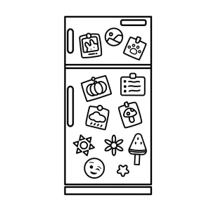 Fridge with Cute Notes and Pictures 🧊🖼️💌