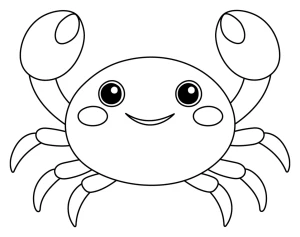 Friendly Crab with a Smile and Curved Claws 🦀🌊😊