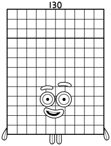 Friendly Numberblock 130 with a Sunny Top and Bold Body 🔢🌟