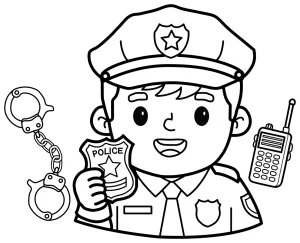 Friendly Police Officer with Badge and Handcuffs 👮‍♂️🌟🔒